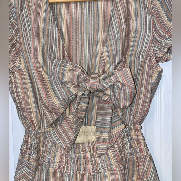 Striped Ruffle Tie-Front Dress - Picture 4 of 5